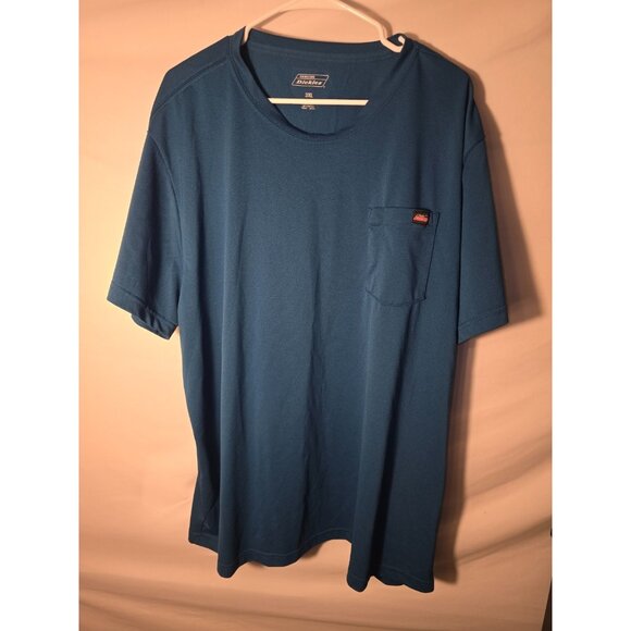 Dickies Mens Big & Tall Workwear Tshirt Long Blue Short Sleeve 3XL 3X Shirt - Picture 1 of 2
